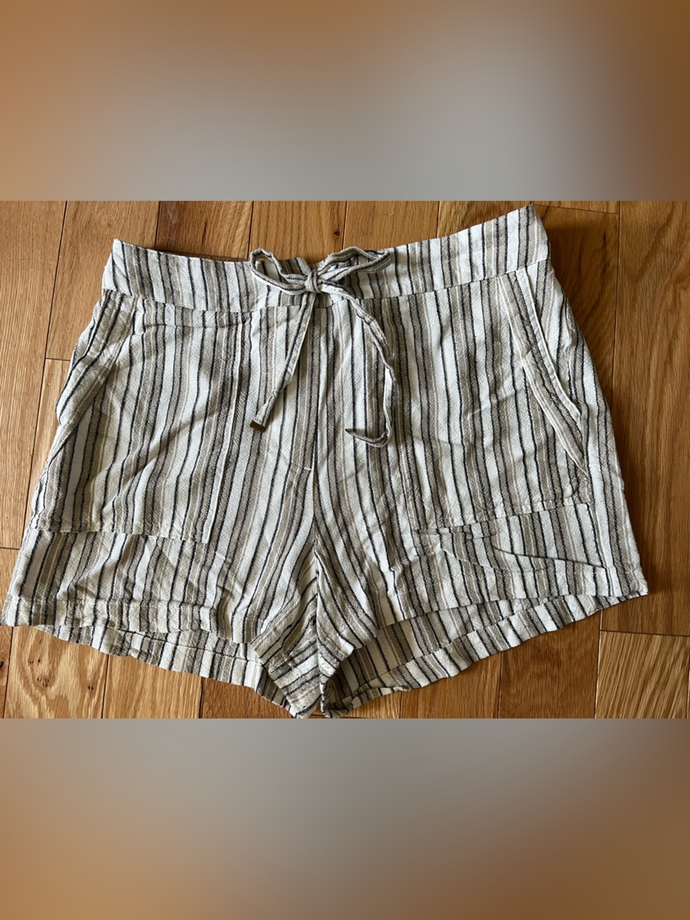 Striped Linen-Blend Shorts